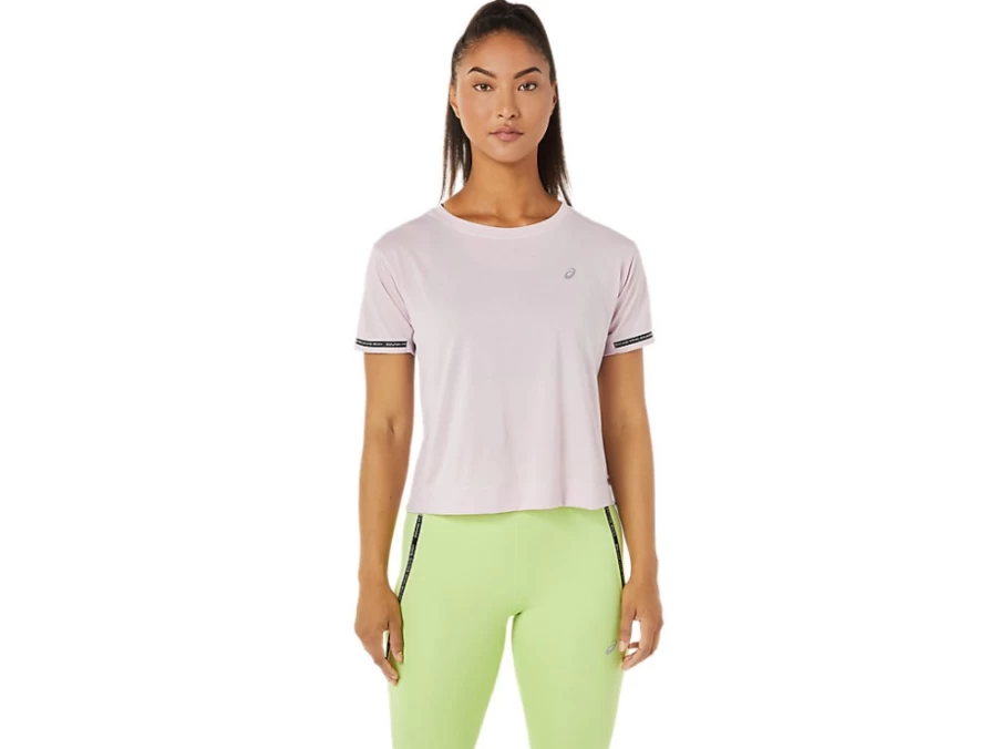 ASICS Women's Barely Rose Race Crop Top - Lightweight Running Shirt for Women