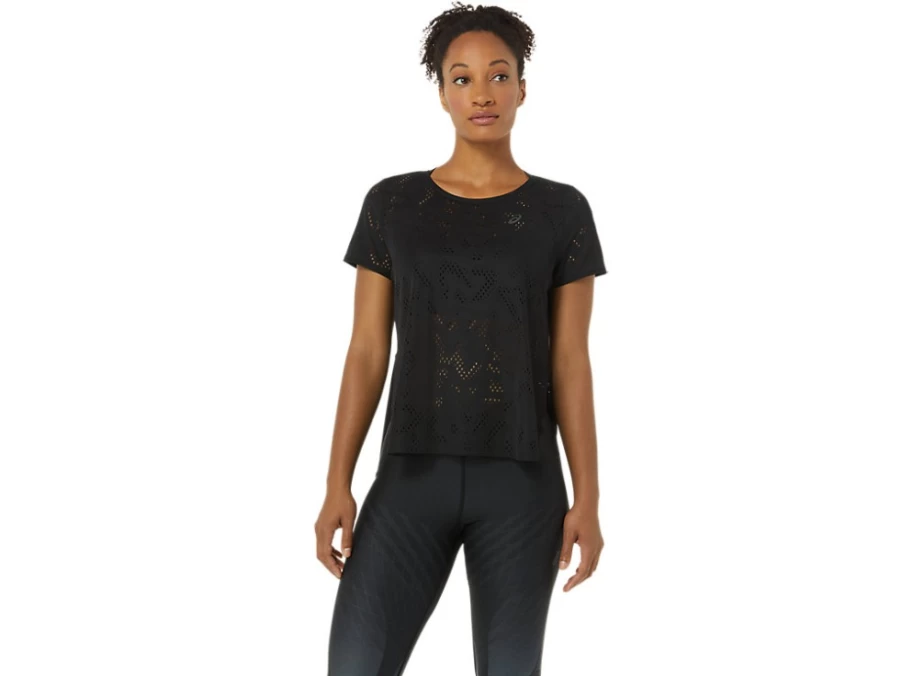 ASICS Women's Performance Black Ventilate Actibreeze Short Sleeve Top