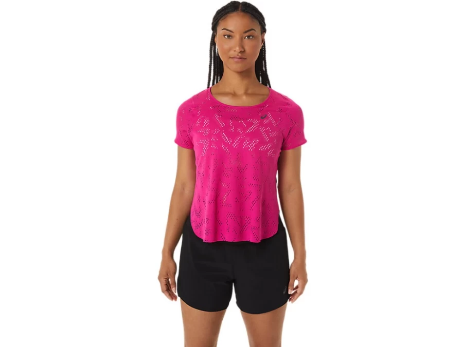 ASICS Women's Pink Rave Ventilate Actibreeze Short Sleeve Top – Lightweight & Breathable