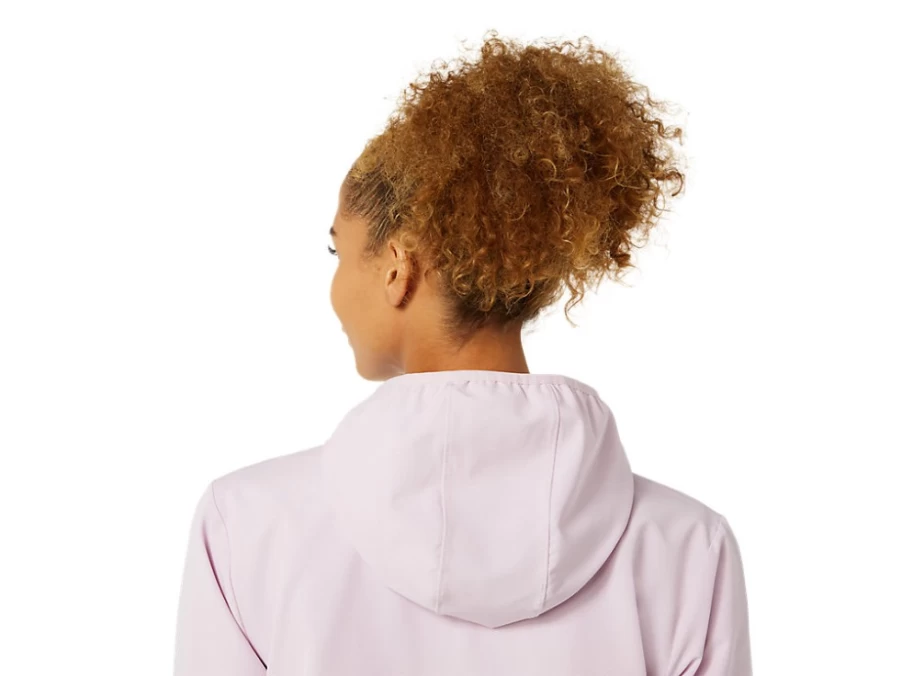 ASICS Women's Ready-Set Jacket - Barely Rose & French Blue Lightweight Running Windbreaker