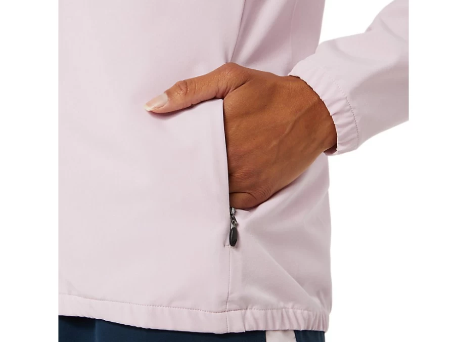 ASICS Women's Ready-Set Jacket - Barely Rose & French Blue Lightweight Running Windbreaker