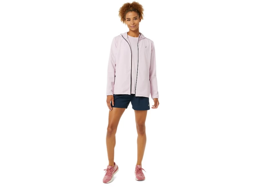 ASICS Women's Ready-Set Jacket - Barely Rose & French Blue Lightweight Running Windbreaker