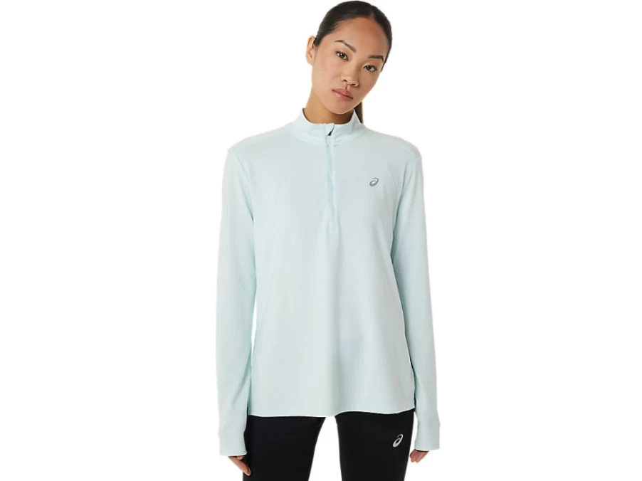 ASICS Women's Soothing Sea Ready-Set Half Zip Pullover - Lightweight Athletic Top