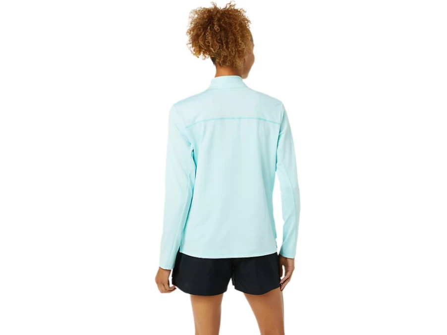 ASICS Women's Ready-Set Half Zip Pullover - Clear Blue Athletic Top