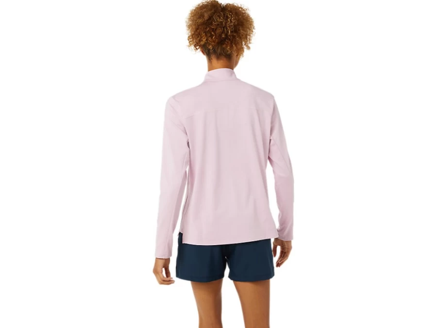 ASICS Women's Ready-Set Half Zip Pullover - Barely Rose & French Blue Athletic Top
