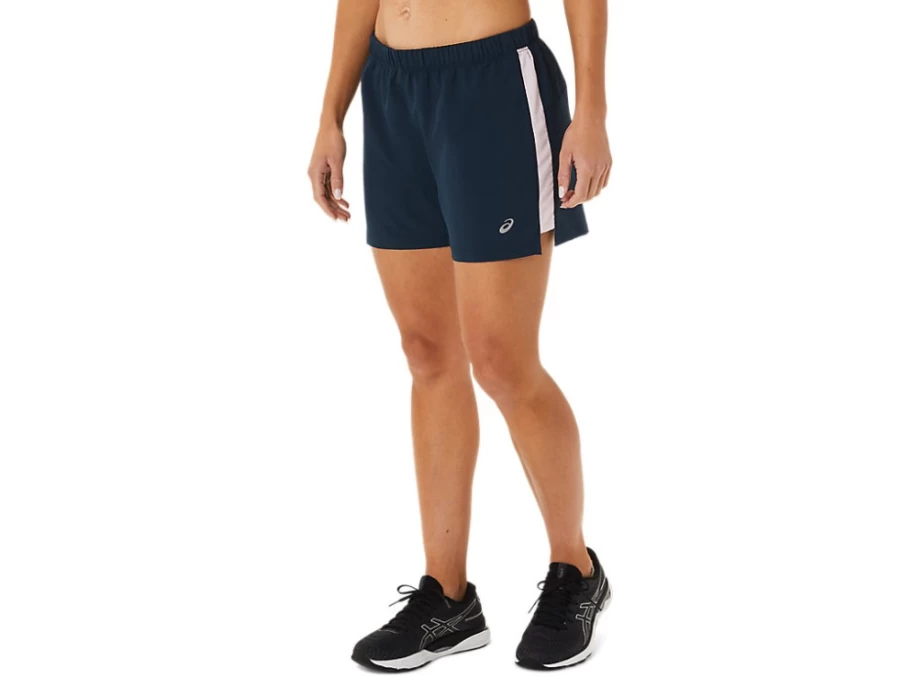 ASICS Women's French Blue/Barely Rose Ready-Set 3-Inch Running Shorts
