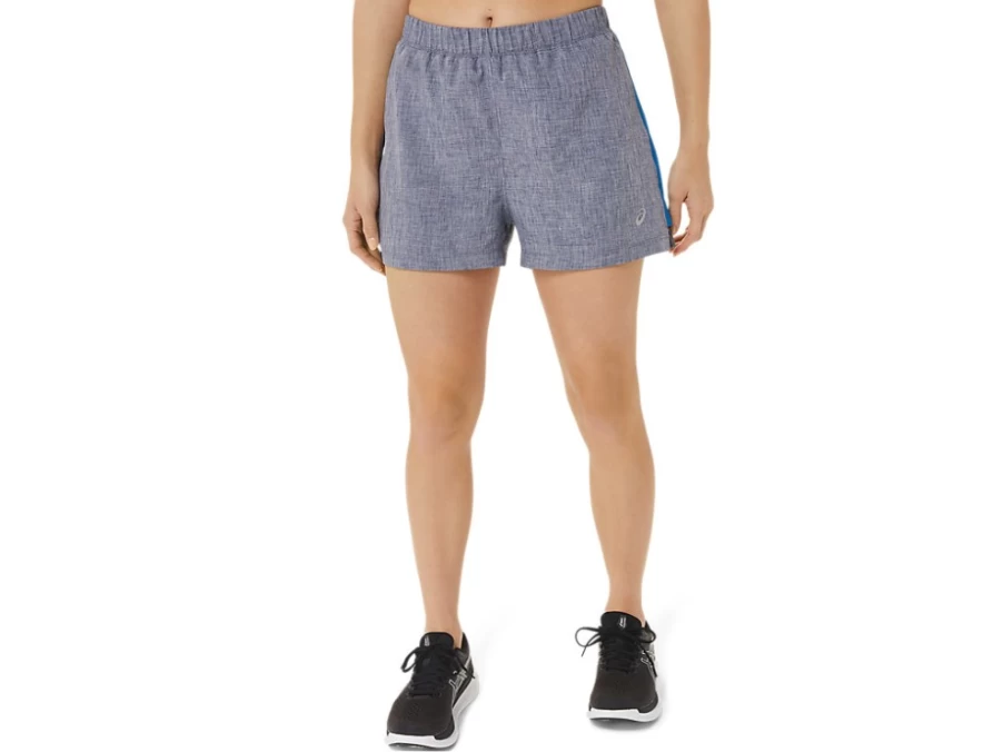 ASICS Women's Ready-Set 3-Inch Shorts in Peacoat Heather/Lake Drive