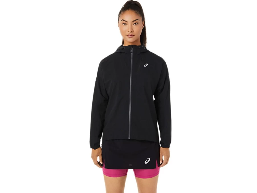 ASICS Women's FujiTrail Waterproof Jacket - Performance Black - Running & Hiking Raincoat
