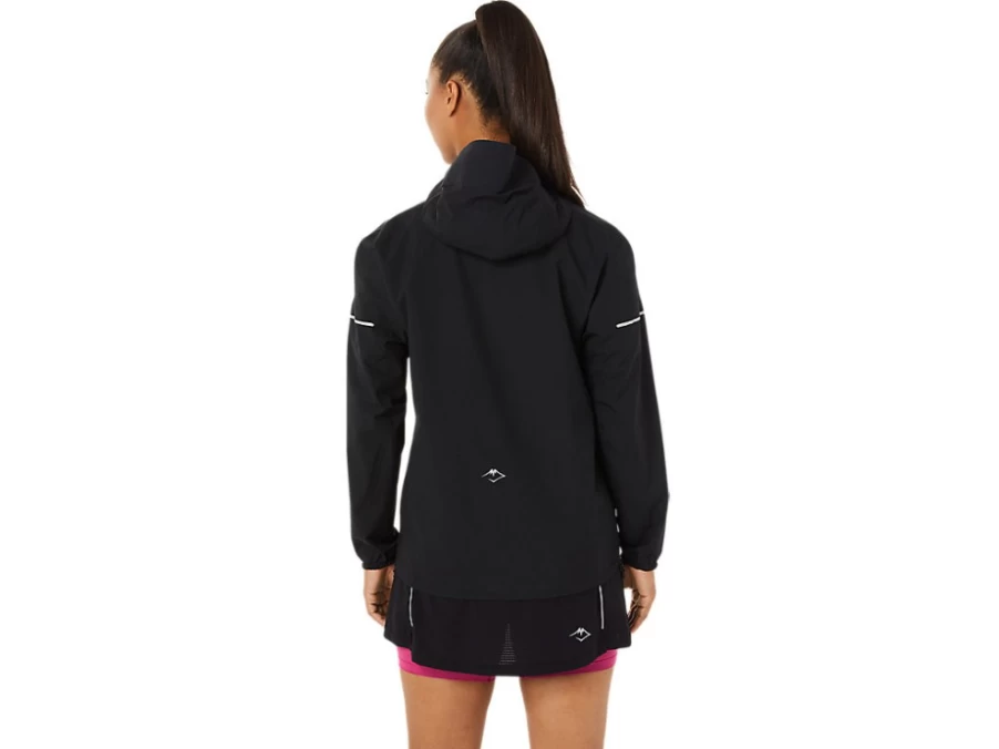 ASICS Women's FujiTrail Waterproof Jacket - Performance Black - Running & Hiking Raincoat