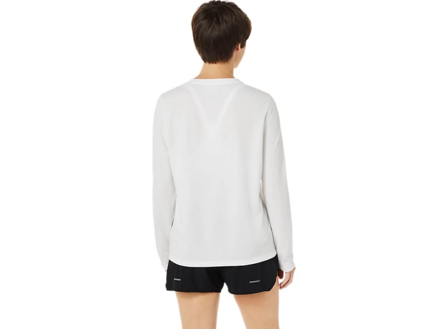 ASICS Women's Ready-Set II Long Sleeve Graphic T-Shirt - Brilliant White