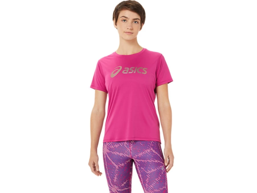 ASICS Women's Fuchsia Red Sakura Performance Top – Lightweight Running Shirt