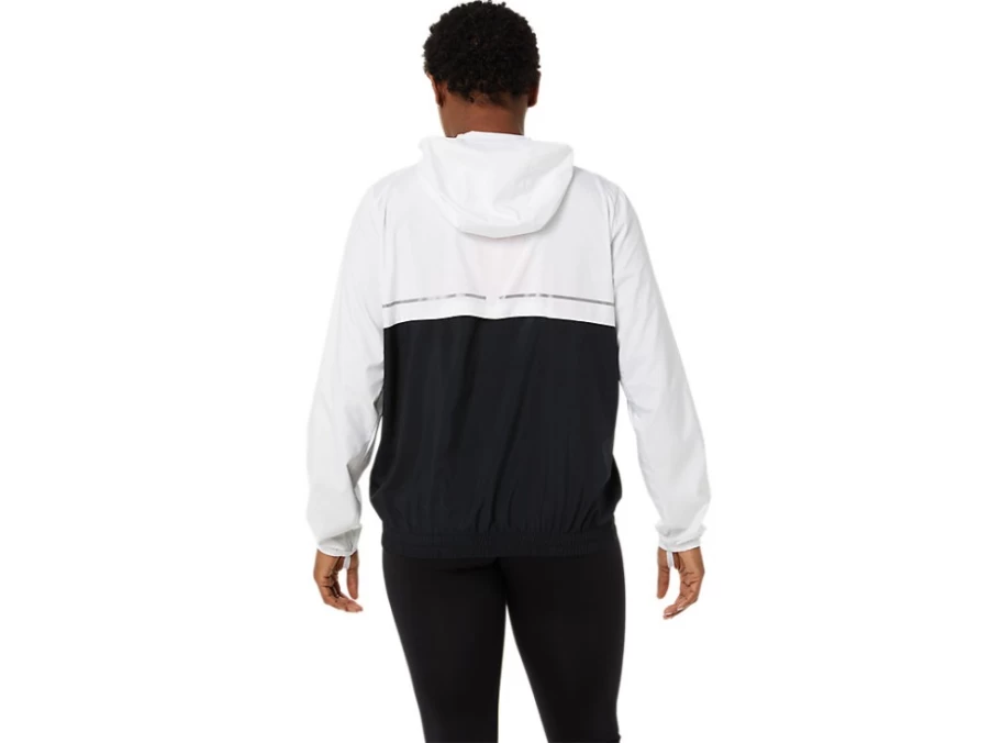 ASICS Women's Lite-Show Jacket - Brilliant White & Lime Green Reflective Running Jacket