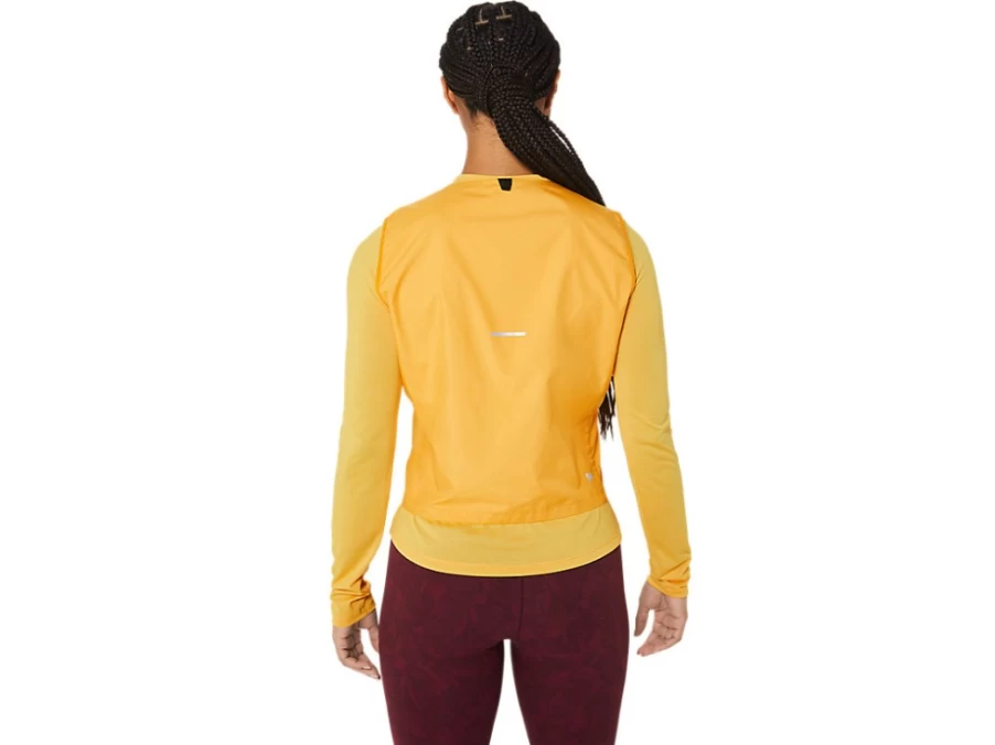 ASICS Women's Tiger Yellow Padded Running Vest - RUNKOYO Lightweight Warm Layer