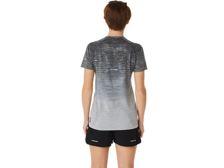 ASICS Women's Seamless Short Sleeve Top - Carrier Grey/Glacier Grey - Breathable Workout Tee