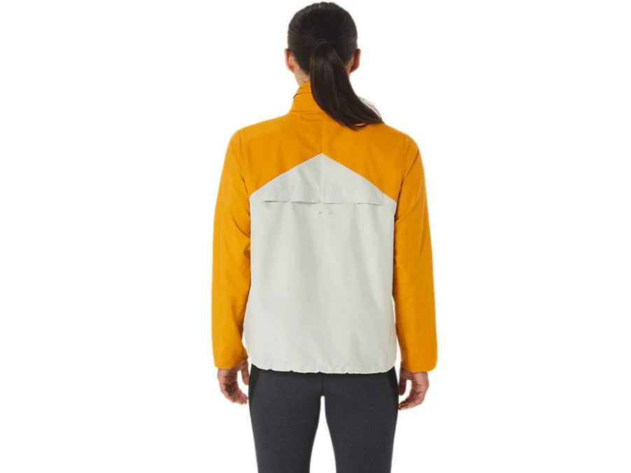 ASICS Women's FujiTrail Anorak Jacket - Sandstorm/Light Sage Waterproof Running Shell