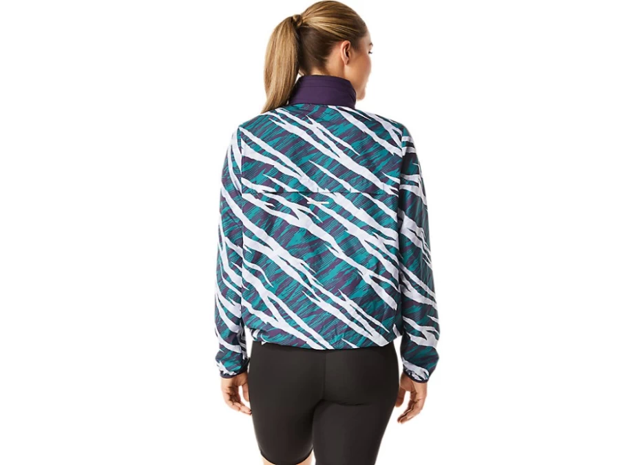 ASICS Women's Wild Camo Anorak Jacket in Night Shade & Velvet Pine - Waterproof Outdoor Hiking Coat