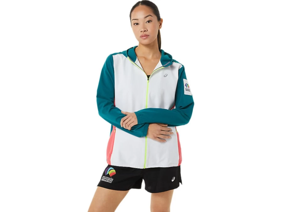 ASICS Women's Ready-Set Jacket - Multi-Color Block Windbreaker