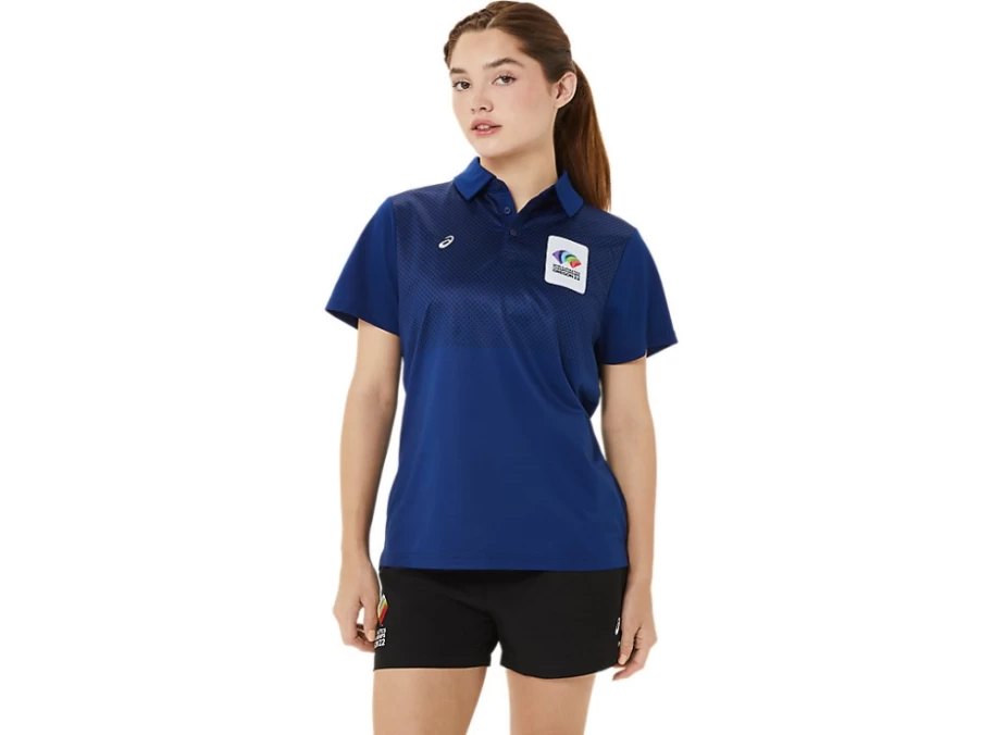 ASICS Women's Dark Blue (Pantone 281 C) HEX GRADIENT Polo Shirt - Performance Tennis Apparel