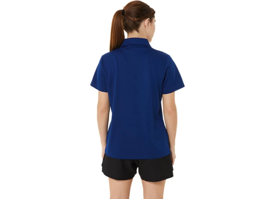 ASICS Women's Dark Blue (Pantone 281 C) HEX GRADIENT Polo Shirt - Performance Tennis Apparel