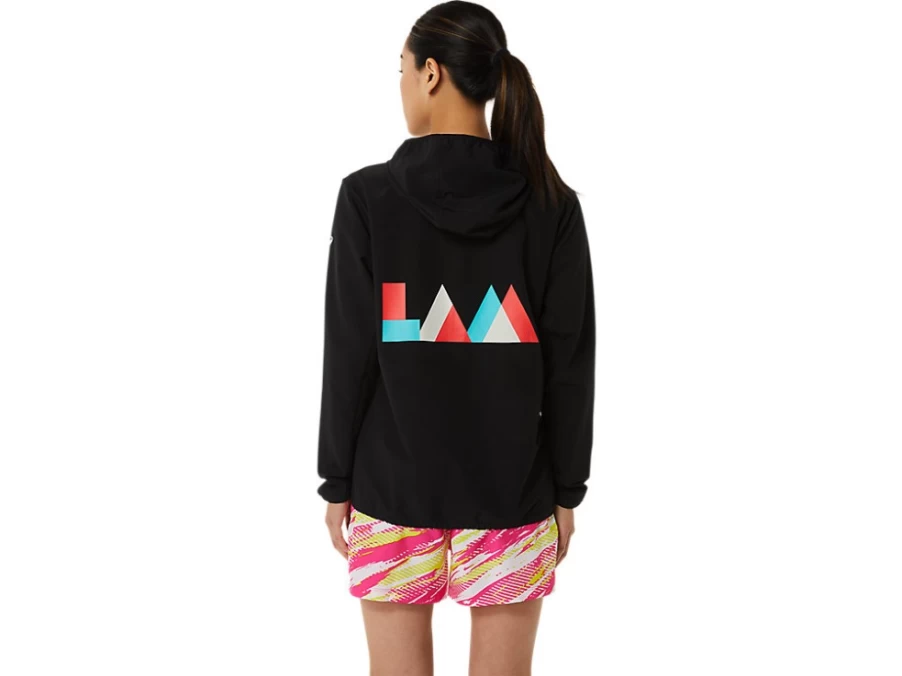 ASICS Women's Performance Black Ready-Set Running Jacket – Lightweight & Water-Resistant