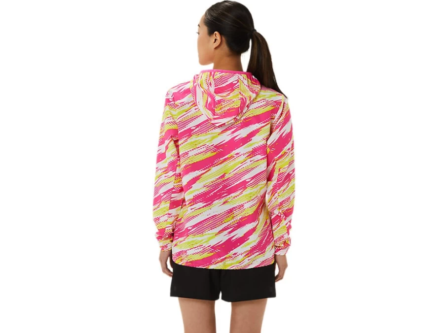 ASICS Women's Pink Glo Ready-Set Jacket - Lightweight Running Jacket for Women
