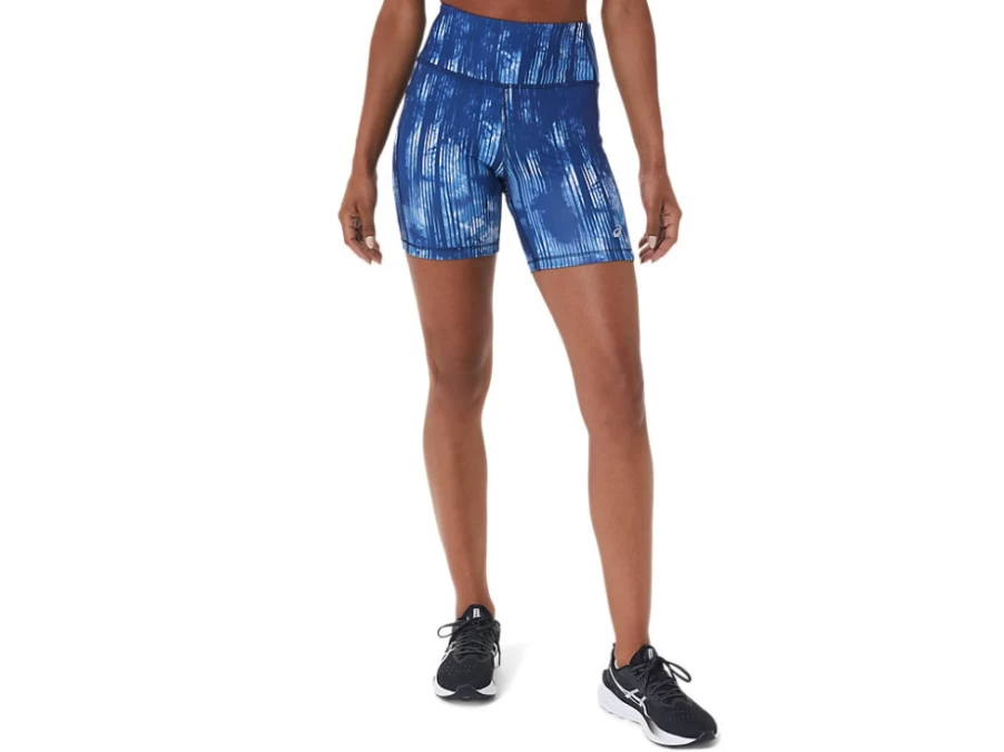 ASICS Women's PR LYTE 5-Inch Running Shorts with Pockets - Grand Shark Tie Dye