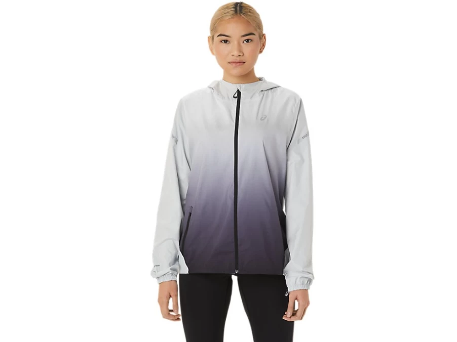ASICS Women's Lite-Show Jacket - Glacier Grey/Performance Black - Lightweight Running Jacket