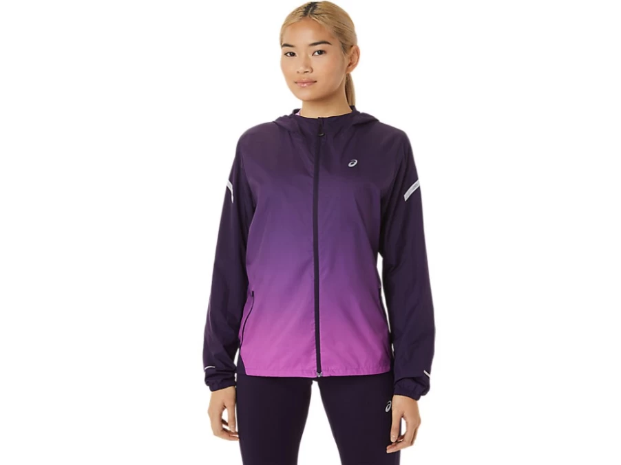 ASICS Women's Lite-Show Running Jacket - Night Shade/Orchid Reflective Windbreaker