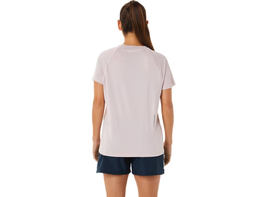 ASICS Women's Ready-Set Lyte V-Neck T-Shirt - Barely Rose Heather