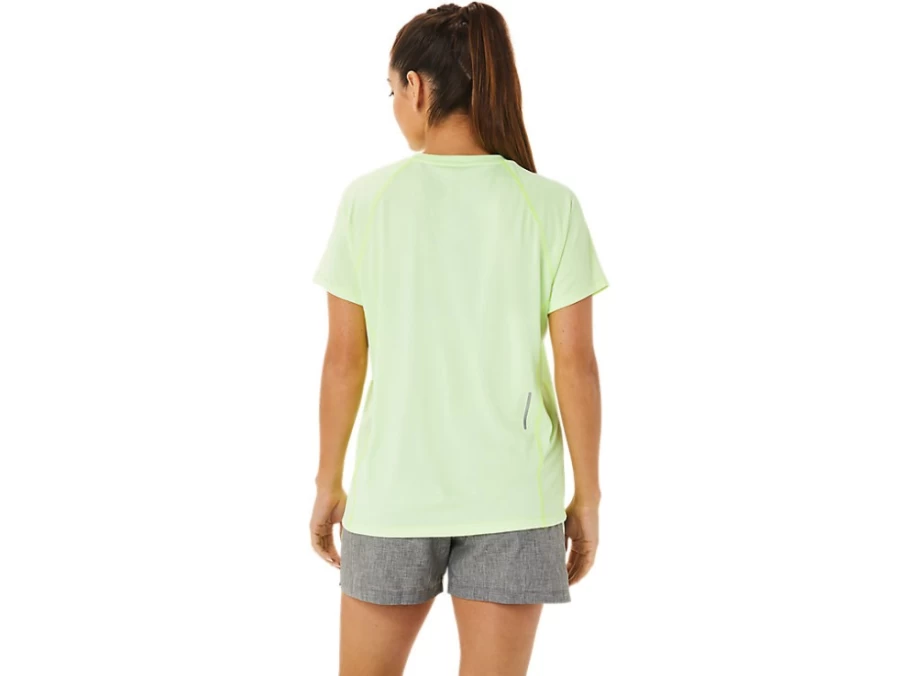 ASICS Women's Ready-Set Lyte V-Neck T-Shirt - Illuminate Yellow Heather - Lightweight Running Top