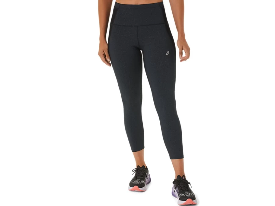 ASICS Women's Performance Black Heather 7/8 Distance Supply Tight Running Tights