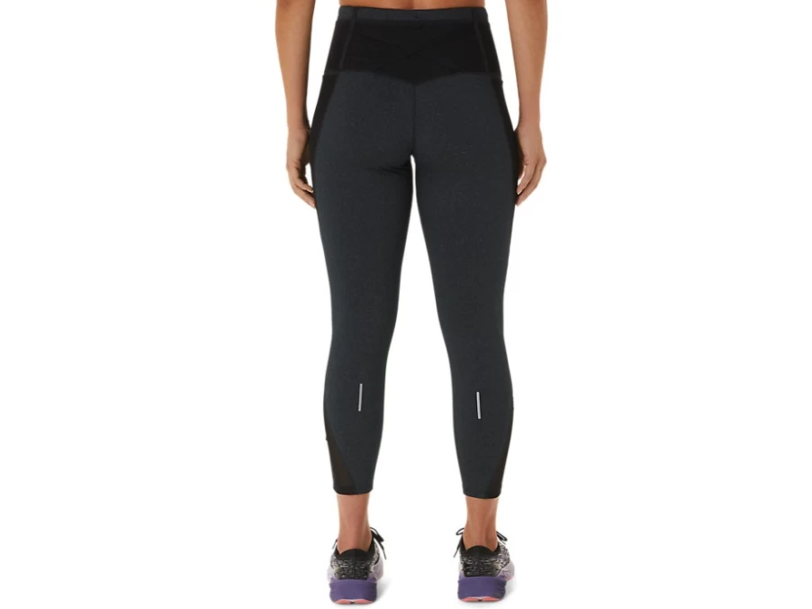 ASICS Women's Performance Black Heather 7/8 Distance Supply Tight Running Tights