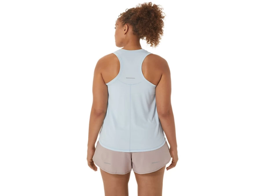 ASICS Women's Sky/Cream Race Running Tank Top – Lightweight Performance Workout Shirt