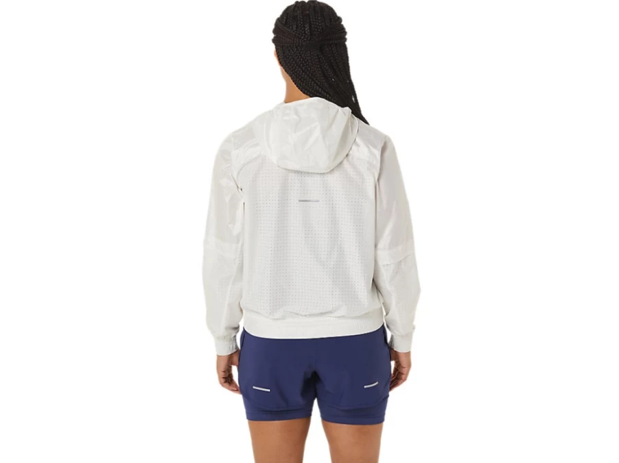 ASICS Women's Cream Nagino Run Jacket – Lightweight Running Windbreaker for Women