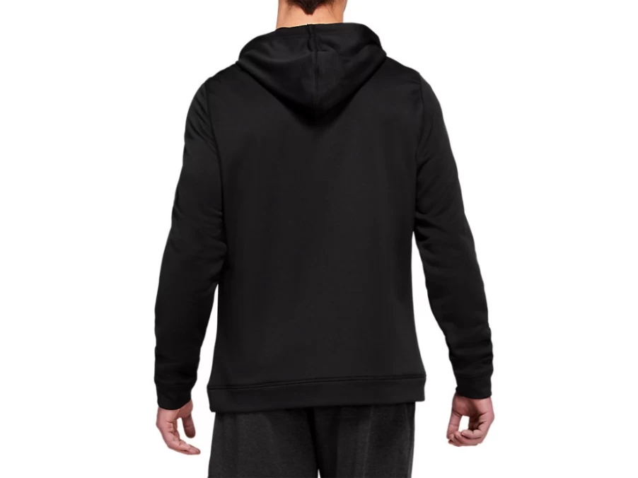 ASICS Men's Performance Black & Brilliant White French Terry Hoodie - Athletic Pullover Sweatshirt