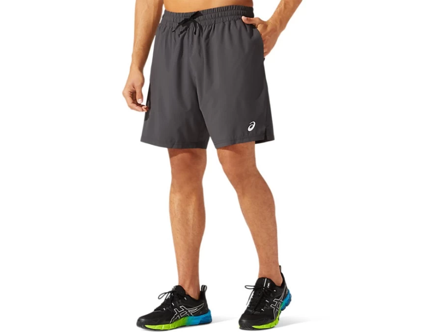 ASICS Men's Graphite Grey 7-Inch Training Shorts - Lightweight Woven Workout Shorts