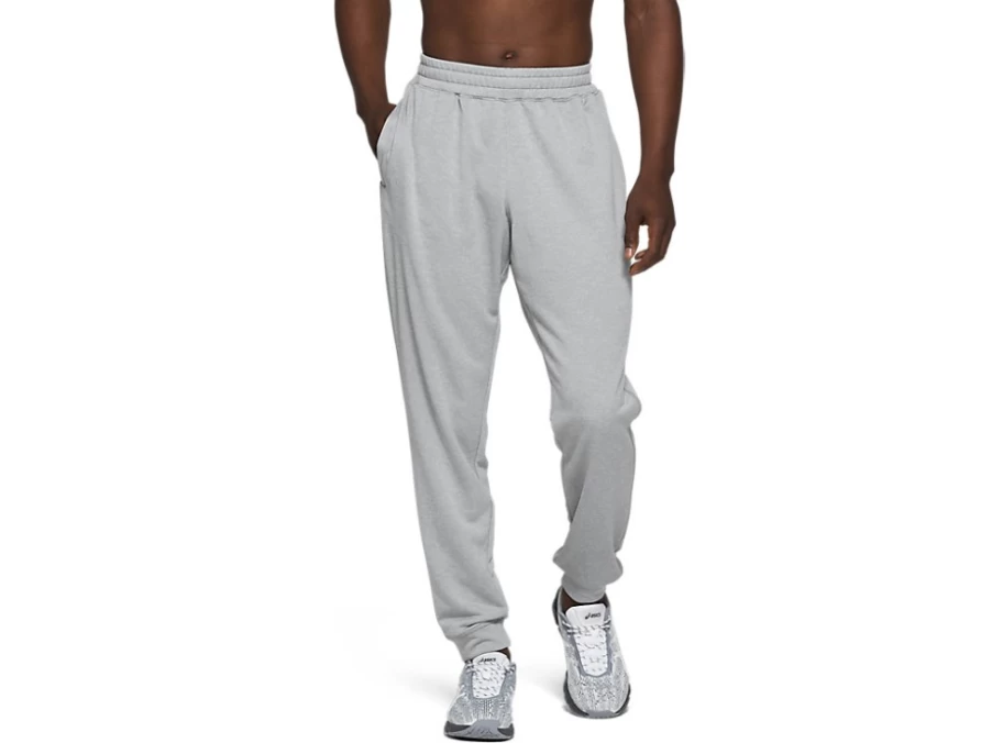 ASICS Men's French Terry Jogger Pants in Sheet Rock Heather - Comfortable Athletic Sweatpants