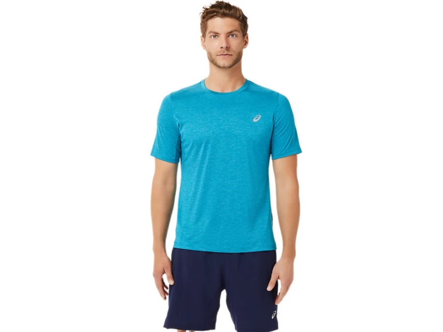 ASICS Men's Teal Blue Performance Short Sleeve Top