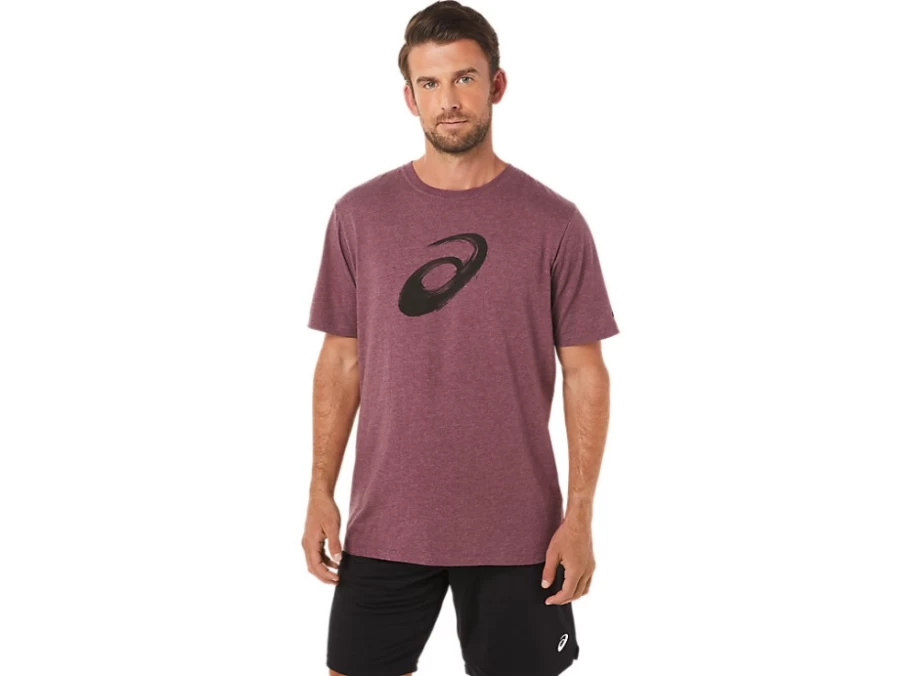 ASICS Unisex Deep Mars Heather Paintbrush Short Sleeve T-Shirt