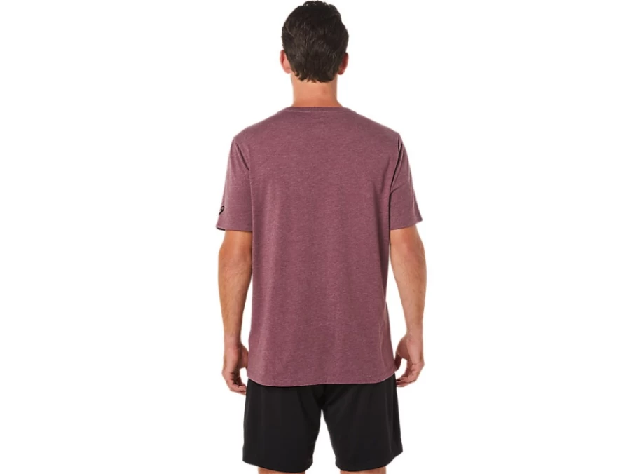 ASICS Unisex Deep Mars Heather Paintbrush Short Sleeve T-Shirt