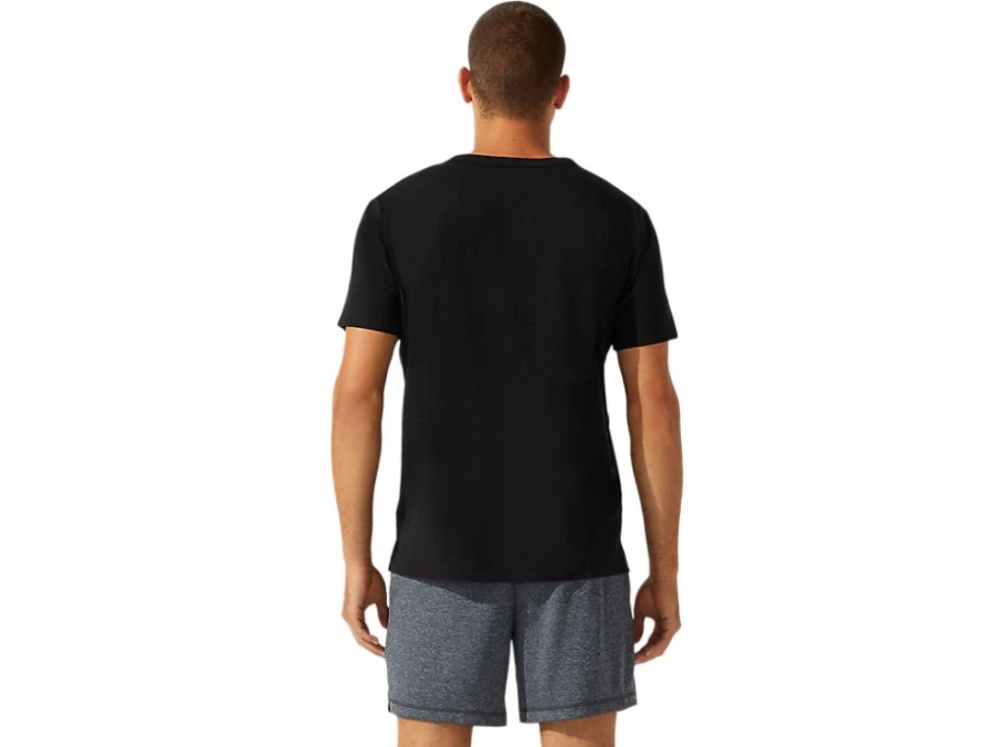 ASICS Men's Performance Black Patched Pocket Short Sleeve T-Shirt