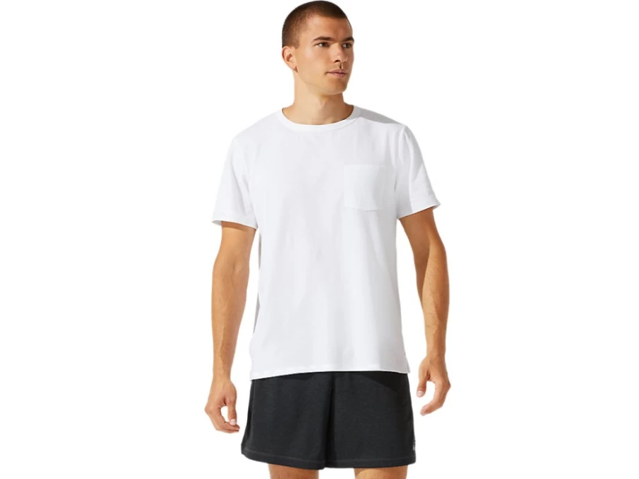 ASICS Men's Brilliant White Patched Pocket Short Sleeve T-Shirt
