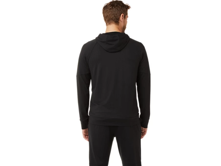 ASICS Men's Performance Black TECH Full Zip Hoodie - Lightweight Athletic Sweatshirt