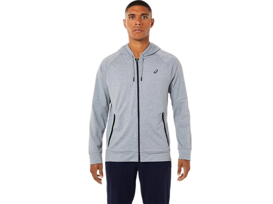 ASICS Men's Sheet Rock Heather Tech Full Zip Hoodie for Performance & Comfort