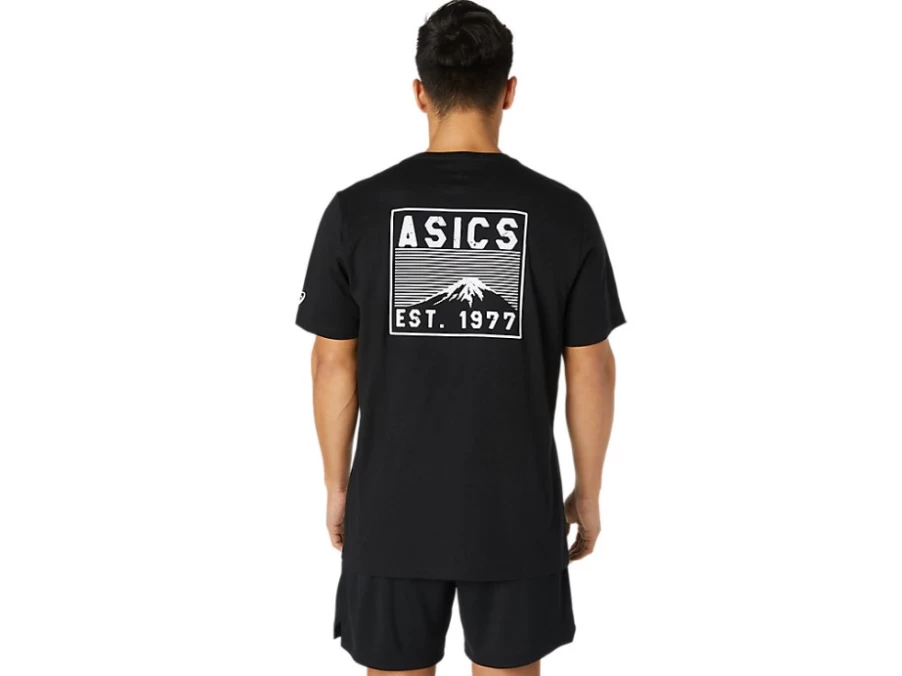 ASICS UNISEX Performance Black Vintage 1977 Fuji Graphic T-Shirt