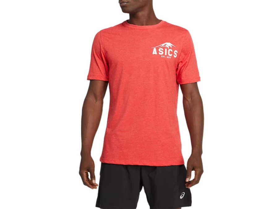 ASICS Unisex Classic Red Heather Fuji 1977 Vintage T-Shirt