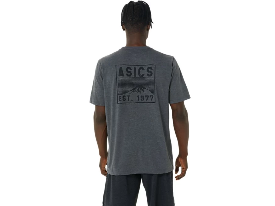 ASICS Unisex Dark Grey Heather FUJI 1977 Vintage T-Shirt