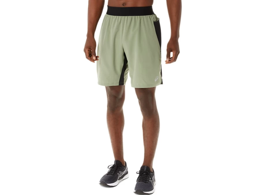 ASICS Men's 9-Inch Mixer Shorts - Lichen Green/Performance Black Running Athletic Shorts