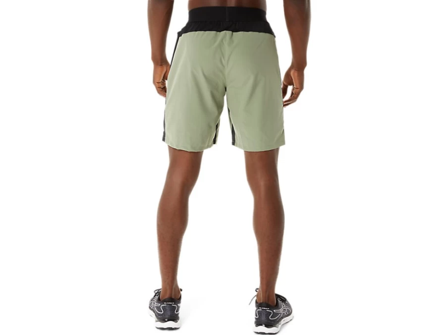 ASICS Men's 9-Inch Mixer Shorts - Lichen Green/Performance Black Running Athletic Shorts