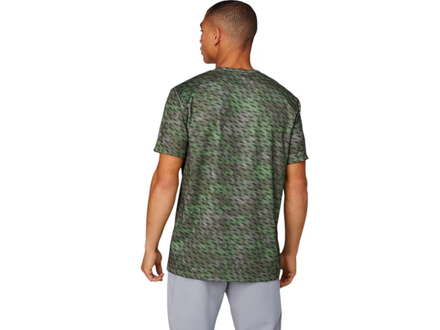 ASICS Men's Lichen Green Graphic Short Sleeve T-Shirt - Seasonal Casual Top